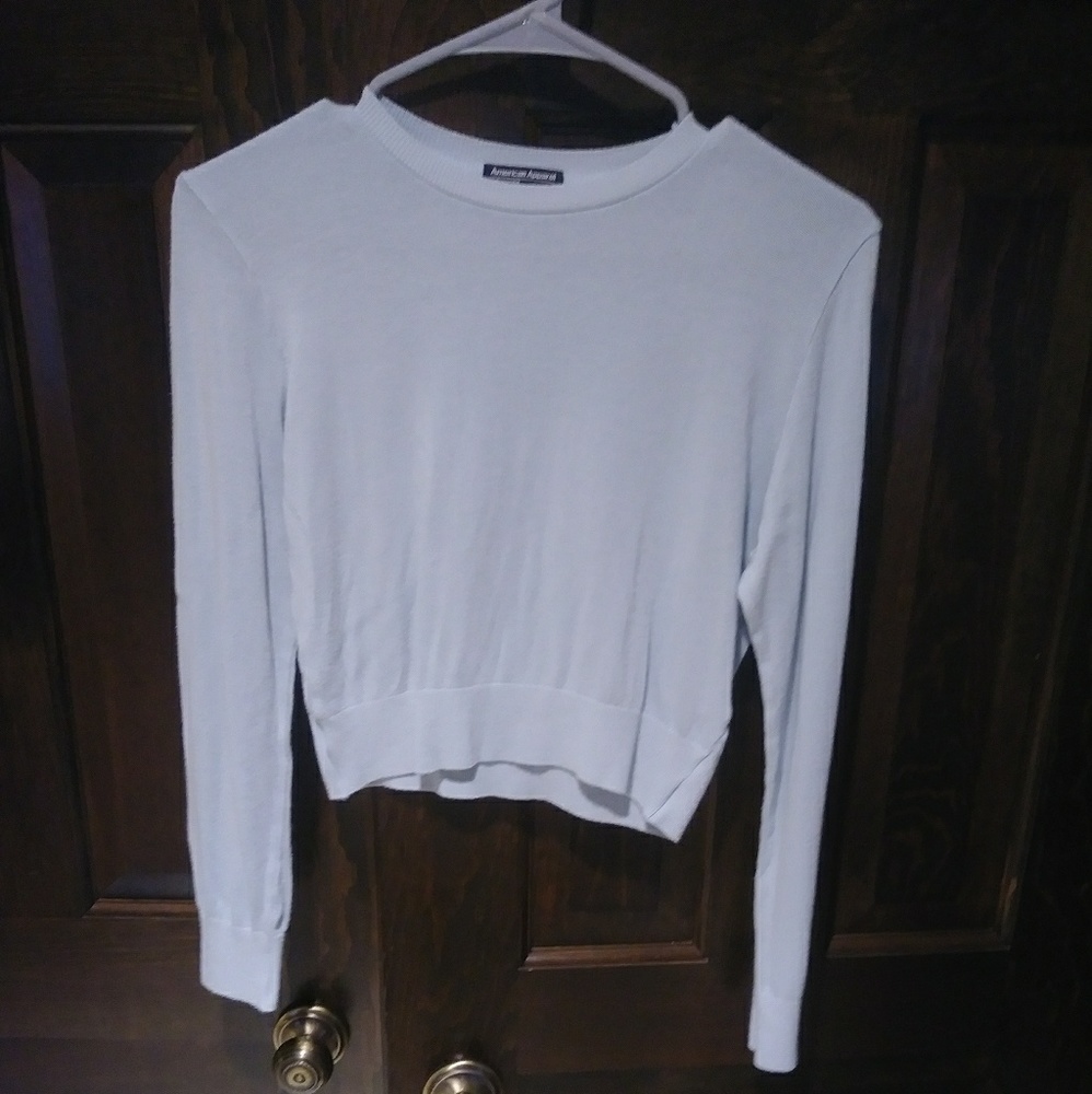 Cropped Baby Blue Sweater American Apparel